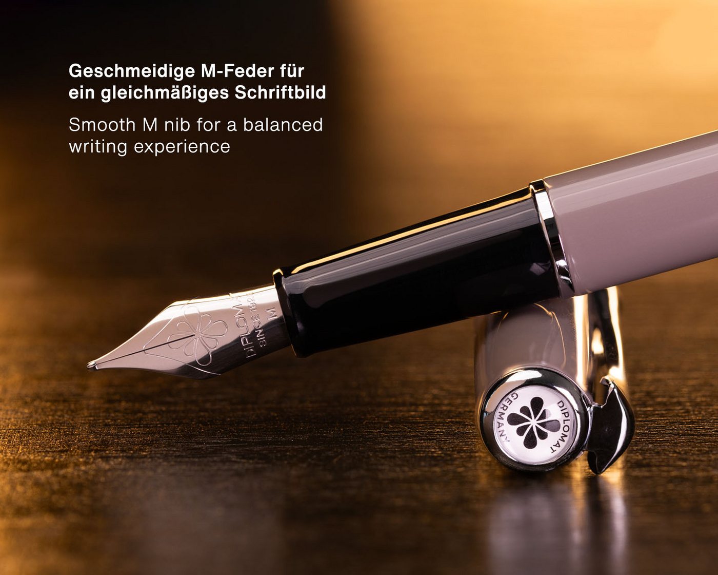 DIPLOMAT Füllhalter Füllhalter Traveller taupe grey, Stärke M, Zierelemente: Chrom Bild 3