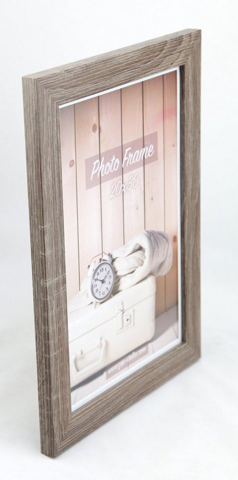 IDEAL TREND Bilderrahmen Nelson Holz Bilderrahmen Shabby Weiß Braun Schwarz Foto Rahmen