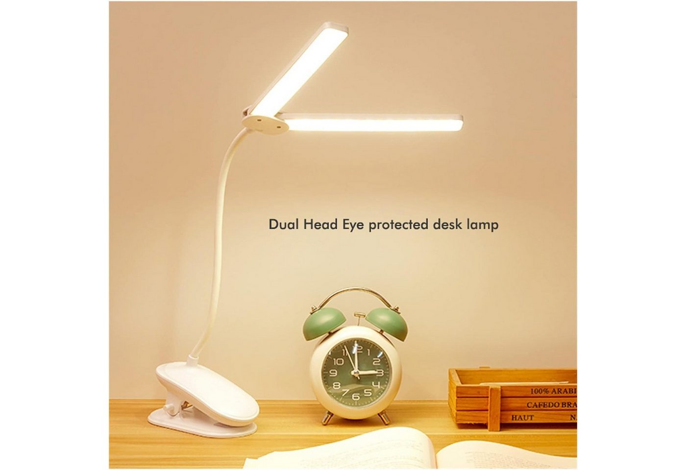 ibettertec LED Leselampe Leselampe Bett, LED Klemmlampe Bett mit Touch Dimmbar, 360° Flexibel Leselampe USB Wiederaufladbare, Klemmleuchte Bettlampe für Studieren Arbeiten