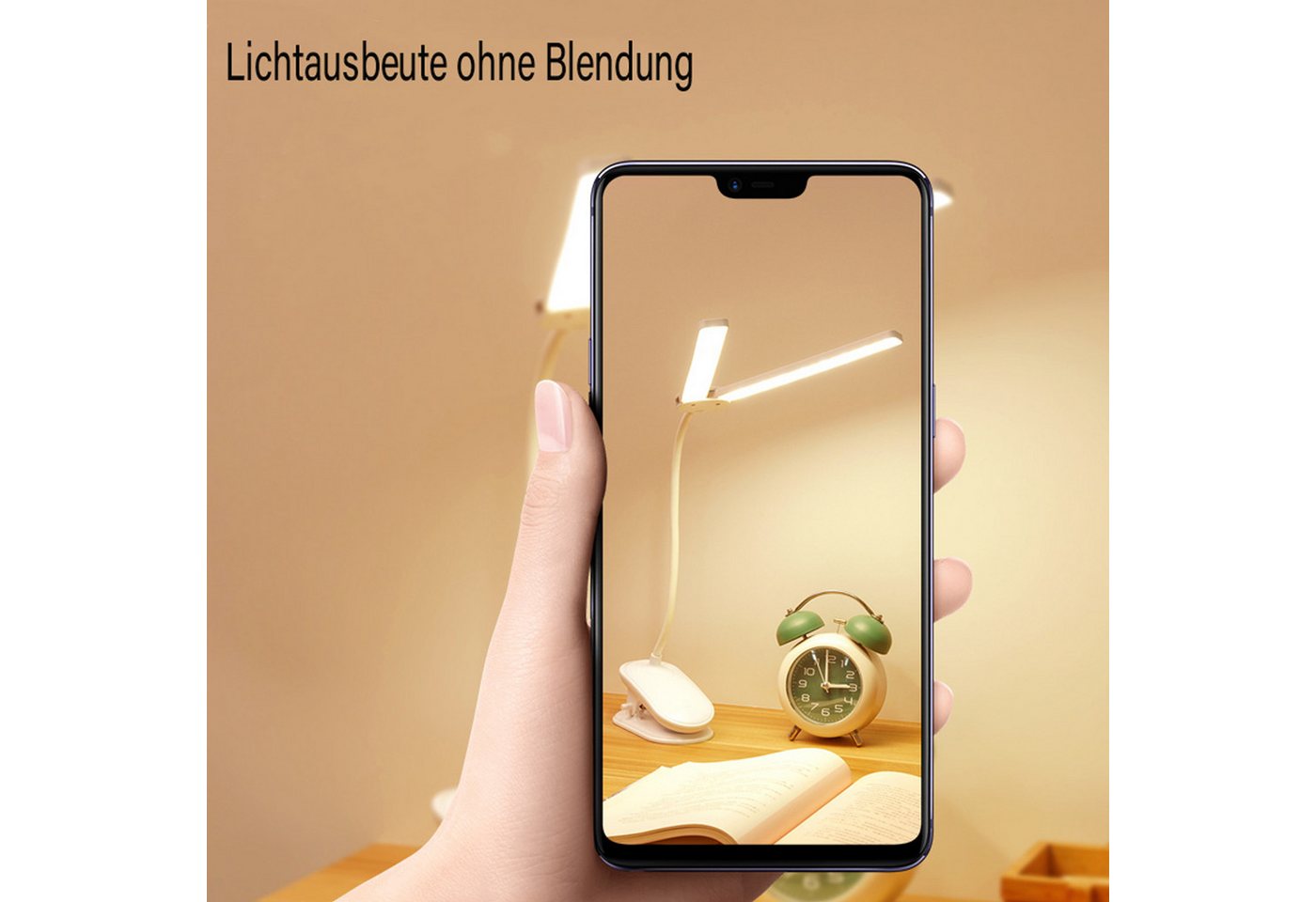 ibettertec LED Leselampe Leselampe Bett, LED Klemmlampe Bett mit Touch Dimmbar, 360° Flexibel Leselampe USB Wiederaufladbare, Klemmleuchte Bettlampe für Studieren Arbeiten Bild 2