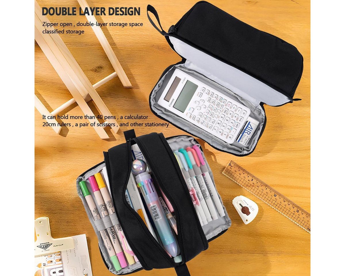 Coonoor Federmäppchen Große Kapazität, Mäppchen Federtaschen Etui Stifte 4 Fächer Bild 2