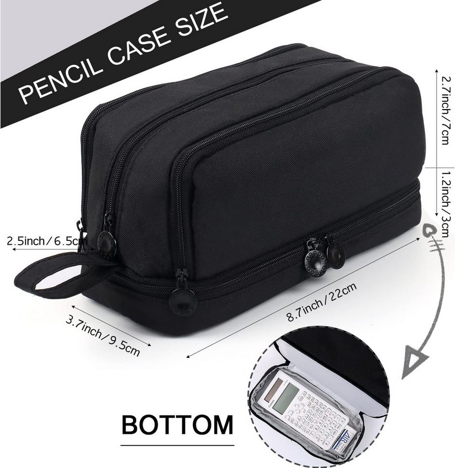 Coonoor Federmäppchen Große Kapazität, Mäppchen Federtaschen Etui Stifte 4 Fächer Bild 4