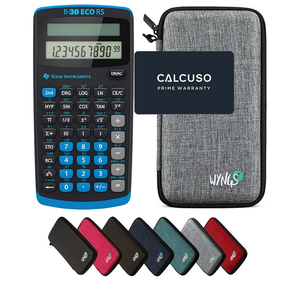 Texas Instruments Taschenrechner TI-30 ECO RS inkl. WYNGS Schutztasche Hellgrau Bild 3