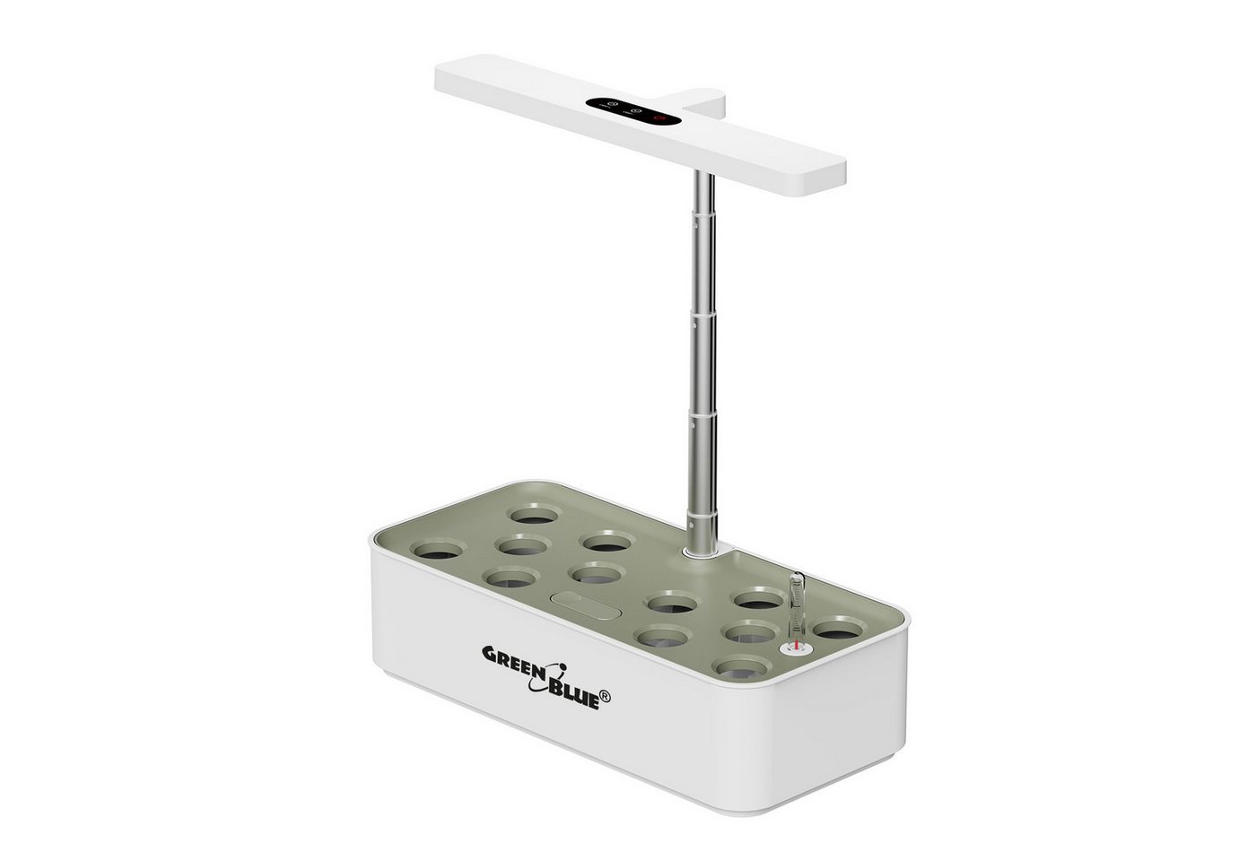 GreenBlue Wasserhyazinthentopf GB133 SMART Blumentopf für 12 Pflanzen 4L LEDs, Intelligentes Indoor-Pflanzenaufzuchtsystem