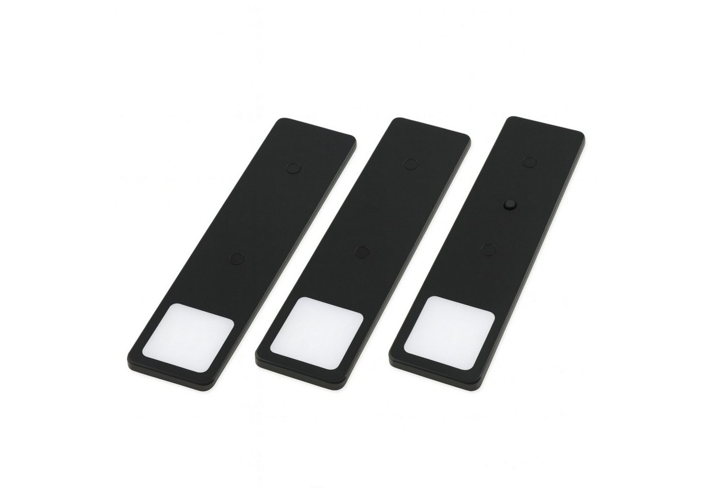 kalb LED Unterbauleuchte LED Unterbauleuchte Solid2, SET schwarz, mech. Schalter, 3W, 3er Set warmweiß, warmweiß/neutralweiß Bild 4