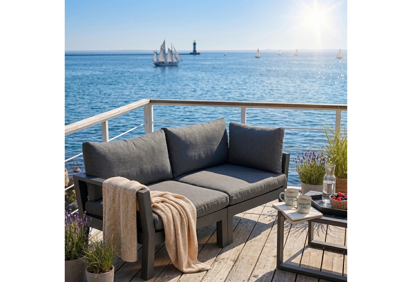 KETTLER Garten-Essgruppe Kettler Comfort Lounge Sofa Set aus 2 x Ecke 180 x 90cm Bild 5