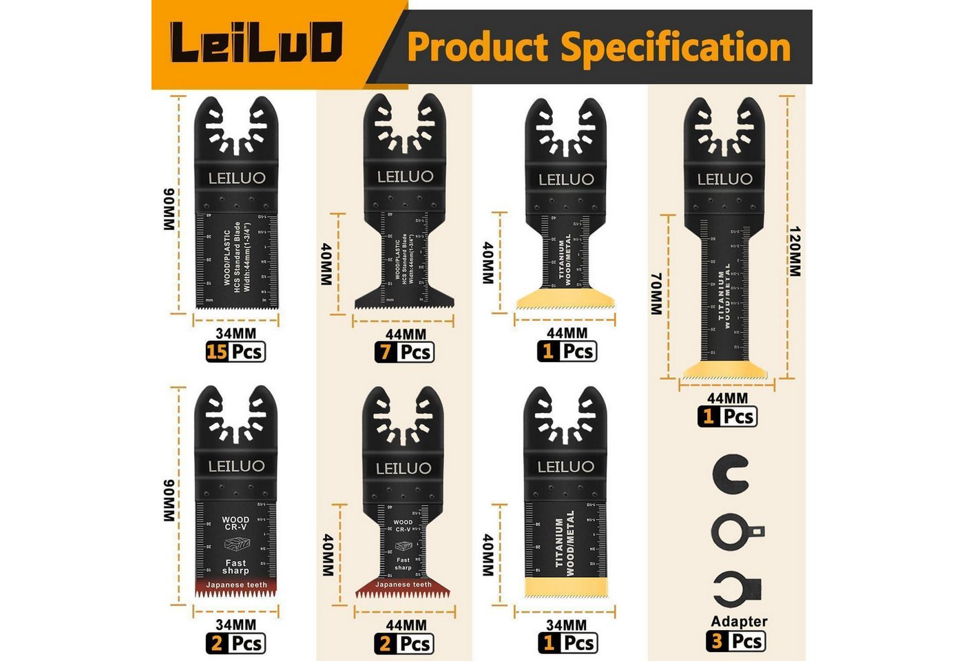LuxusKollektion Sägeblatt Multi-Tool-Zubehör Set 32tlg. Bild 2