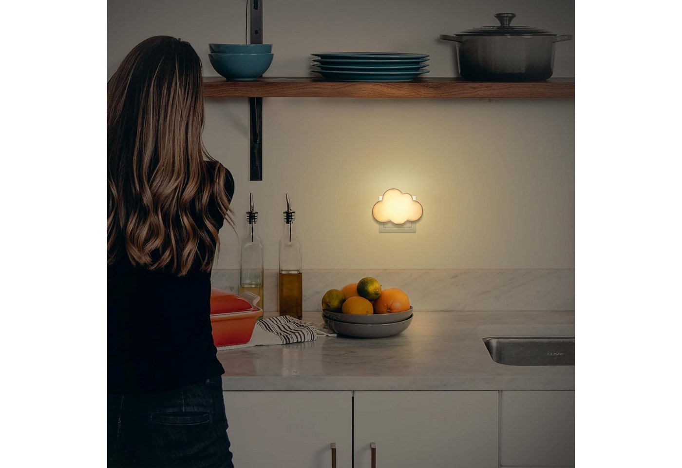FELIXLEO LED Nachtlicht Nachtlicht Steckdose Kinder 2 Stueck LED Wandlicht Wolke Baby Bild 3