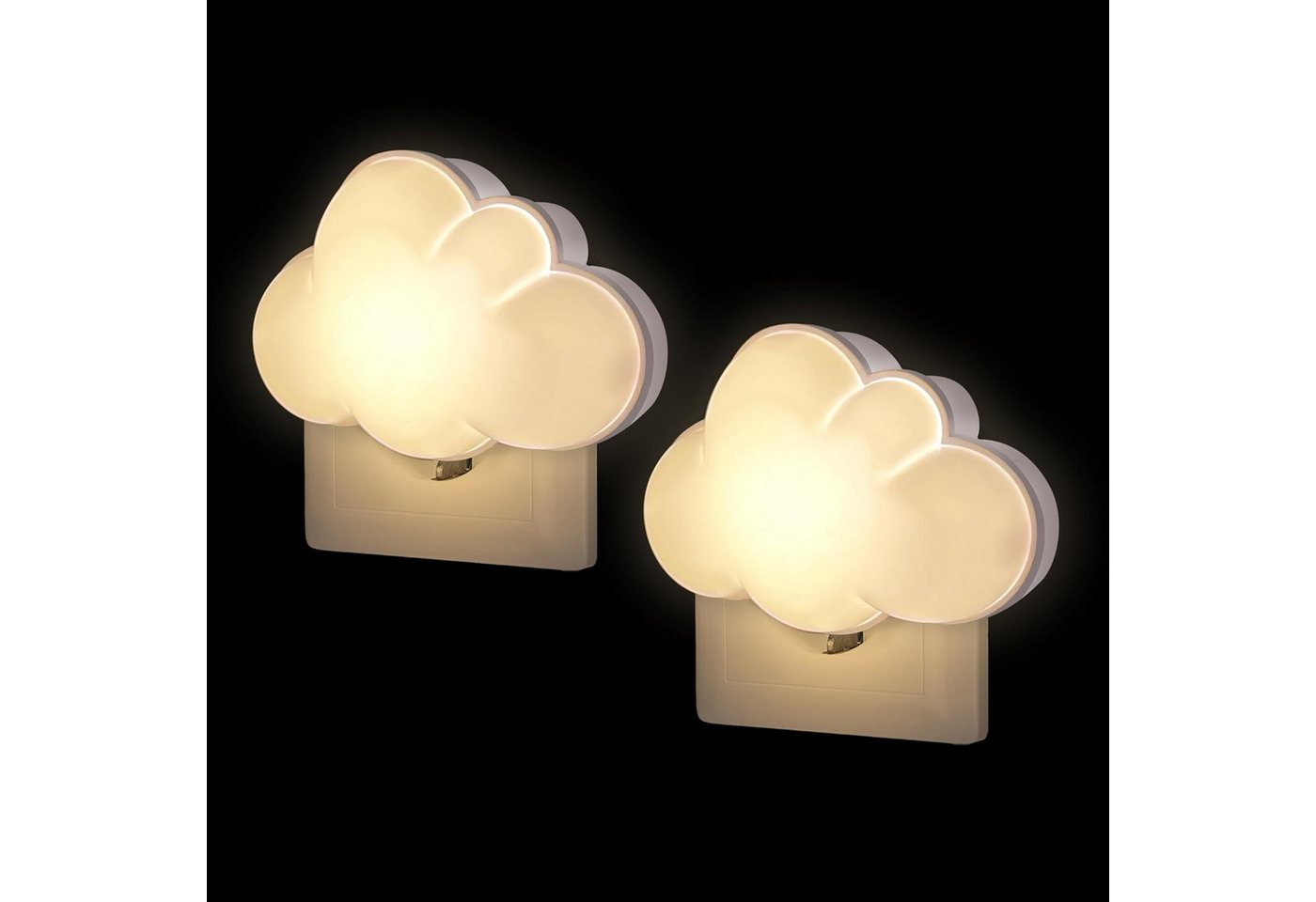 FELIXLEO LED Nachtlicht Nachtlicht Steckdose Kinder 2 Stueck LED Wandlicht Wolke Baby Bild 4