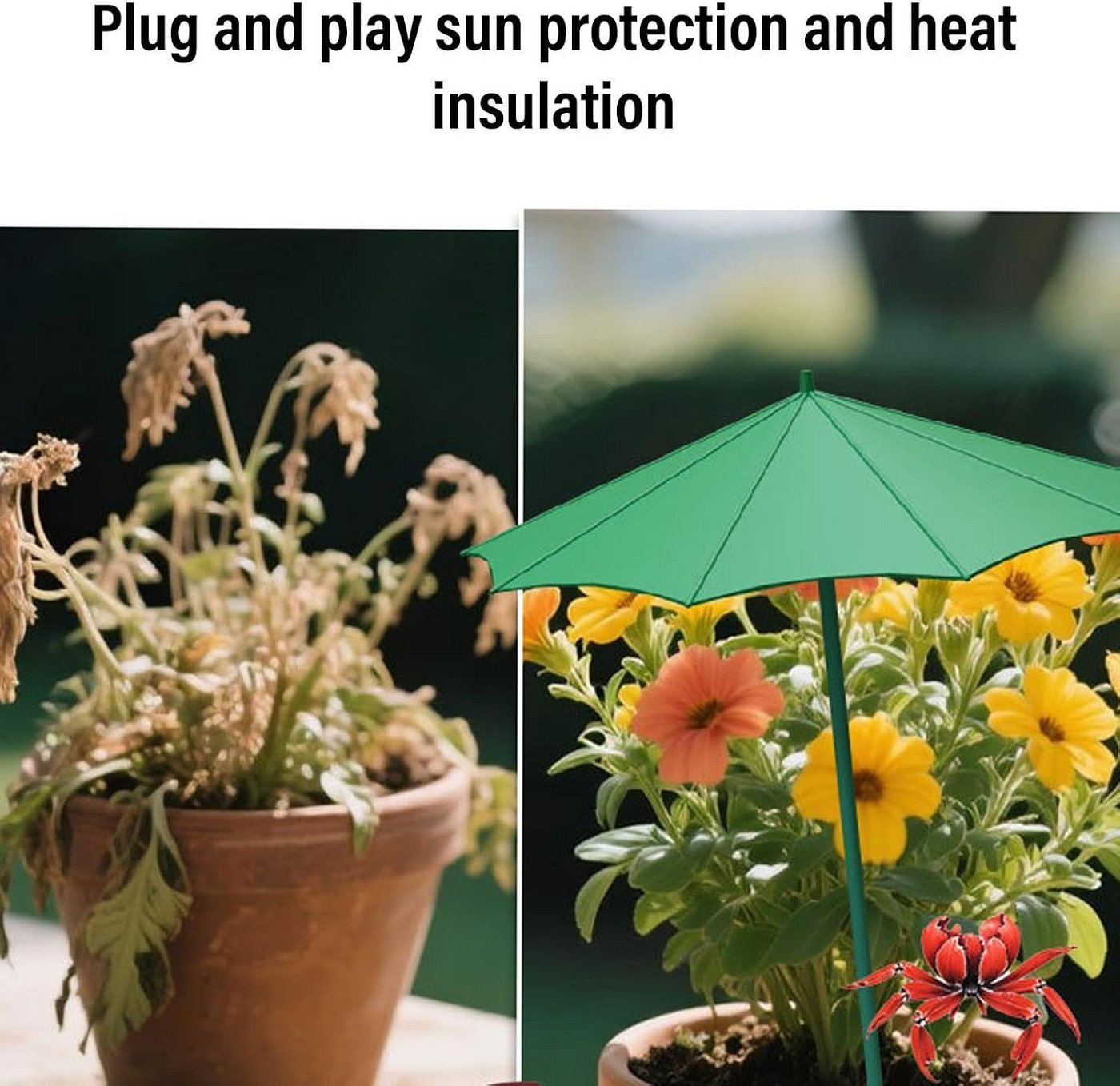 FELIXLEO Sonnenschirm 3 Pack Plant Shade Umbrella 34x26.5cm PP Garden Protection Covers Bild 5