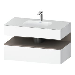 Duravit Einbauwaschtisch-Möbel-Set Qatego 100x55x60cm, ba matt/we ma, Konsolen-Waschtischunterbau