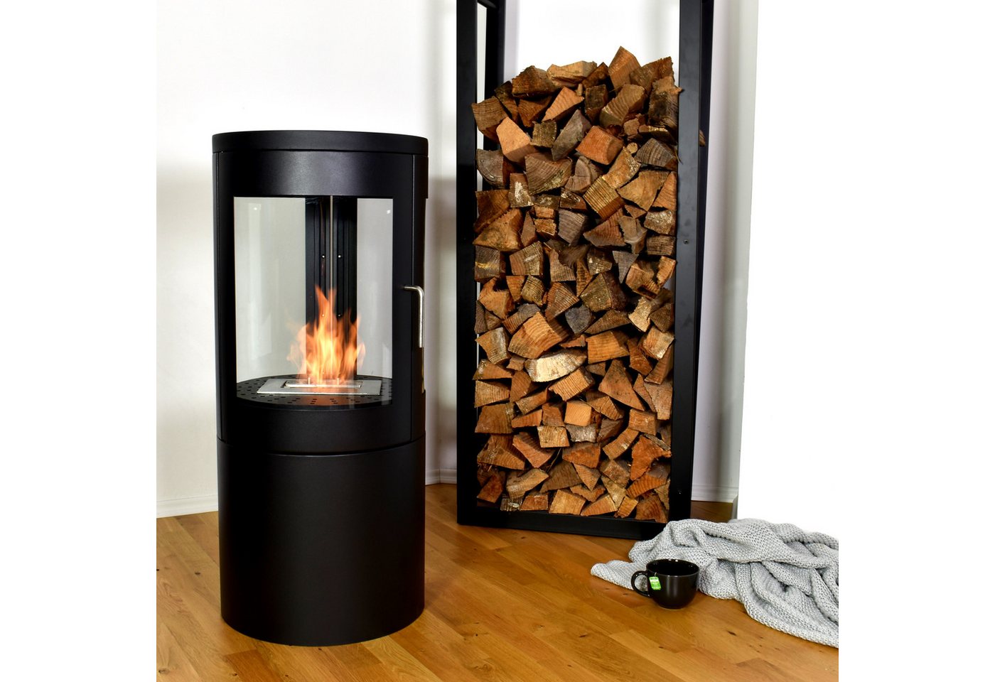 GLOW FIRE Echtfeuer-Dekokamin Ethanolkamin Nordkapp Bioethanol Kamin, TÜV geprüfter Sicherheitsbrenner,2 KW Heizleistung,4h Brenndauer Bild 3