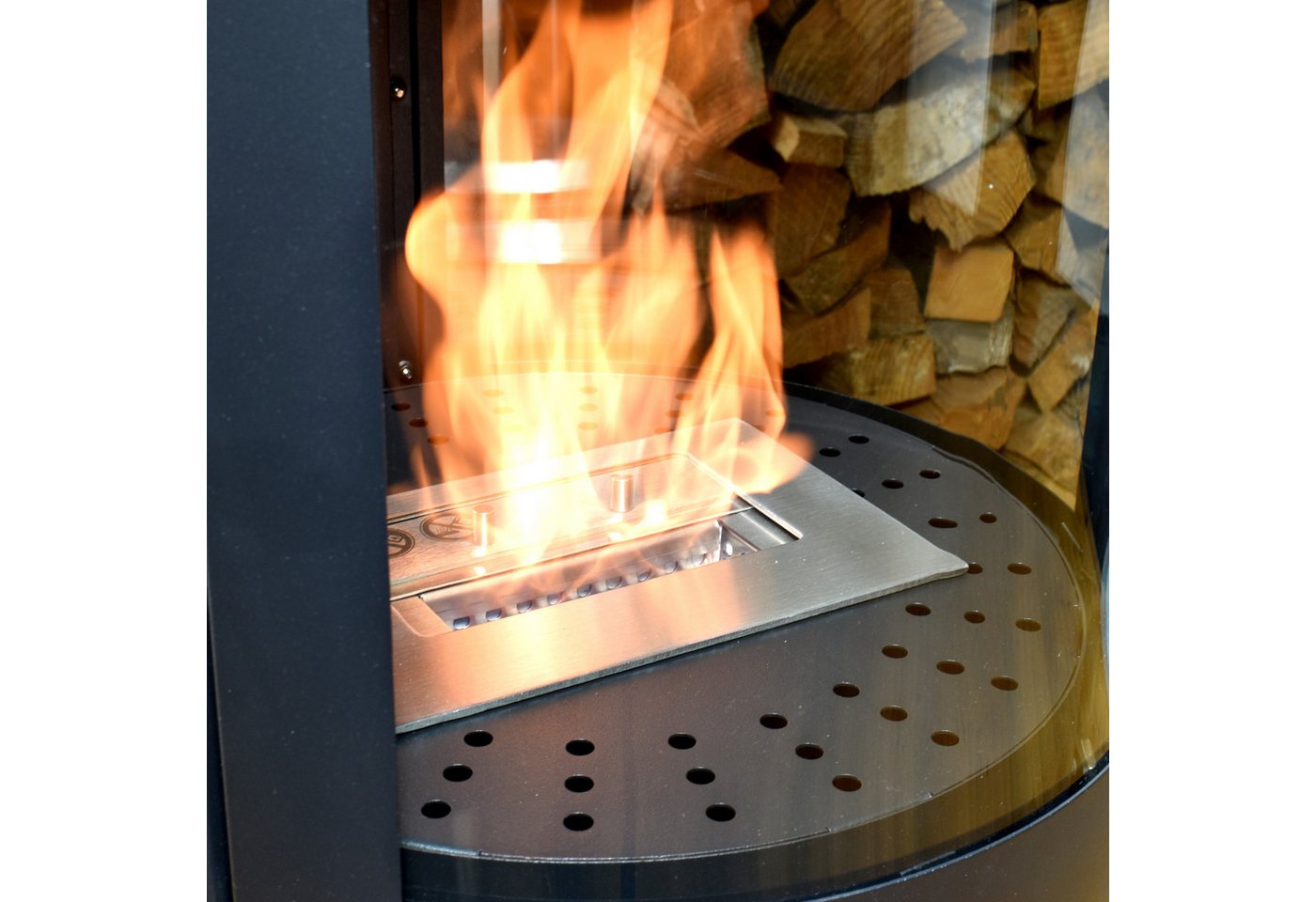 GLOW FIRE Echtfeuer-Dekokamin Ethanolkamin Nordkapp Bioethanol Kamin, TÜV geprüfter Sicherheitsbrenner,2 KW Heizleistung,4h Brenndauer Bild 4
