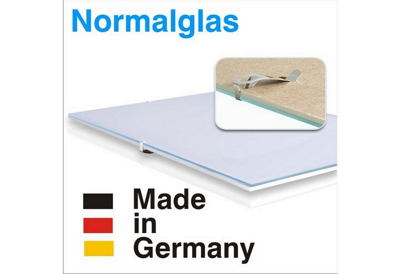 Bilderrahmen Neumann Einzelrahmen N-Clip Bilderhalter rahmenlos mit Normalglas