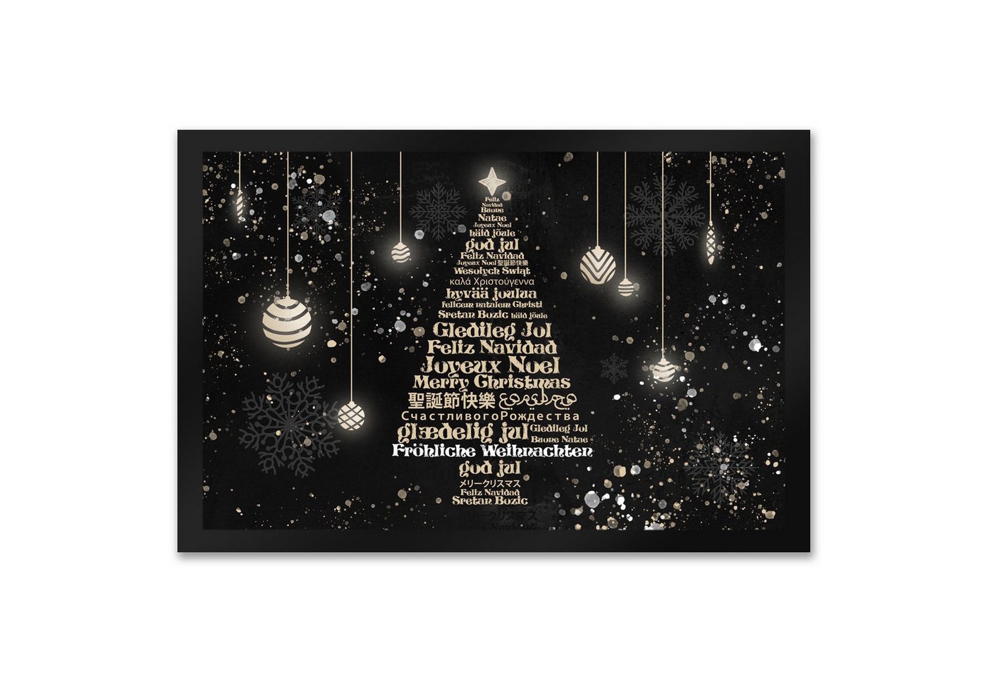 speecheese Fußmatte Fröhliche Weihnachten in verschiedenen Sprachen Fußmatte XXL 50x75 cm