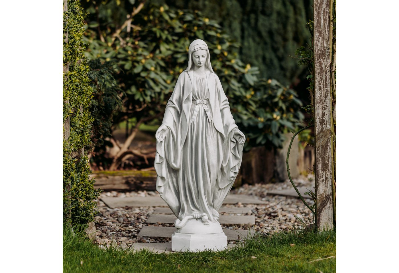 gartendekoparadies.de Gartenfigur Statue der heiligen Maria, Madonna, H. 98 cm, 60 kg, Frostsicher Bild 2