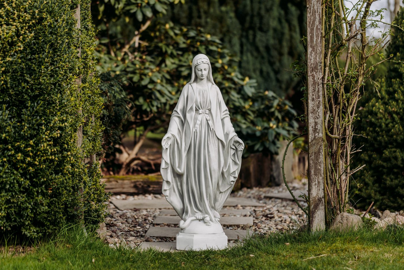 gartendekoparadies.de Gartenfigur Statue der heiligen Maria, Madonna, H. 98 cm, 60 kg, Frostsicher Bild 5