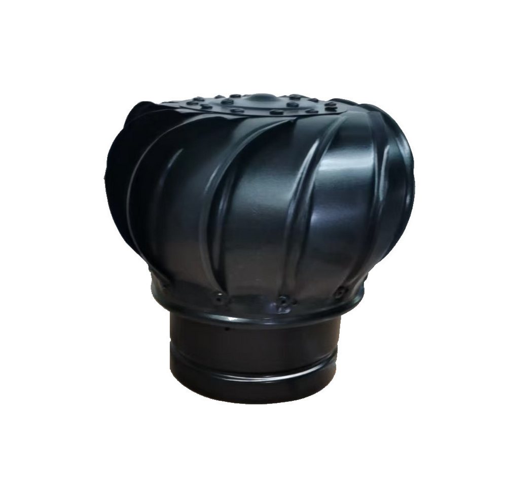 HAHN Handelshaus Turbinenlüfter Windgetriebener Dachventilator - DN 100/110 - Edelstahl 316 - Schwarz, Ø 110 mm, 1-tlg., Windgetrieben, Lamellenkopf, Edelstahl 316, Schwarz Bild 2