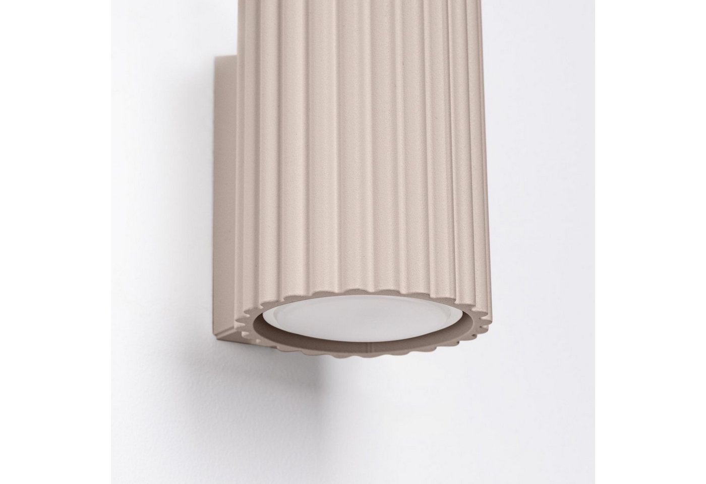 Licht-Erlebnisse Wandleuchte BERTA, ohne Leuchtmittel, Aluminium GU10 IP20 10 cm hoch Up Down Taupe Modern