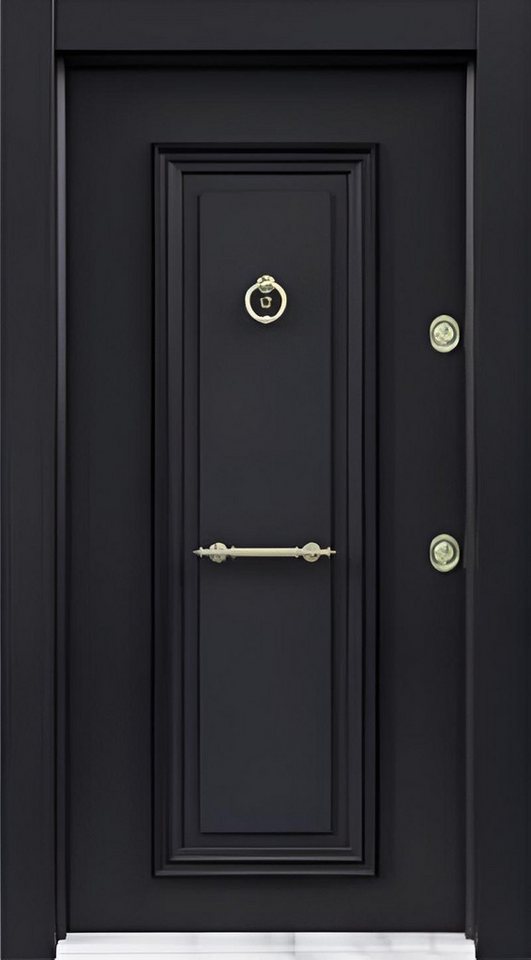 JVmoebel Haustür Schwarze Aluminium-Eingangstür mit stahlverstärktem Kern (1-St), Made in Europa Bild 3