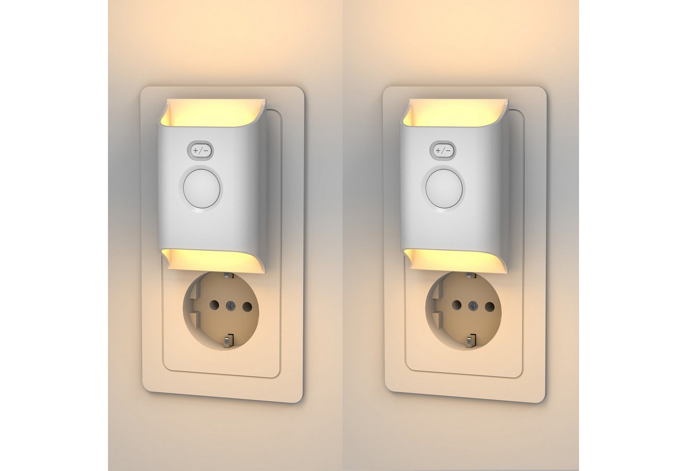 VIVIHEYDAY LED Wandleuchte LED Nachtlicht Steckdosenleuchte, Bewegungsmelder & Dämmerungssensor, Dimmbar - LED fest integriert, 3000K - Warmweiß Bild 3