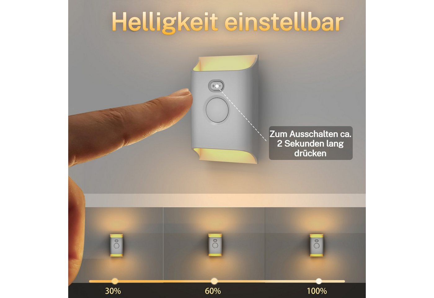 VIVIHEYDAY LED Wandleuchte LED Nachtlicht Steckdosenleuchte, Bewegungsmelder & Dämmerungssensor, Dimmbar - LED fest integriert, 3000K - Warmweiß Bild 5