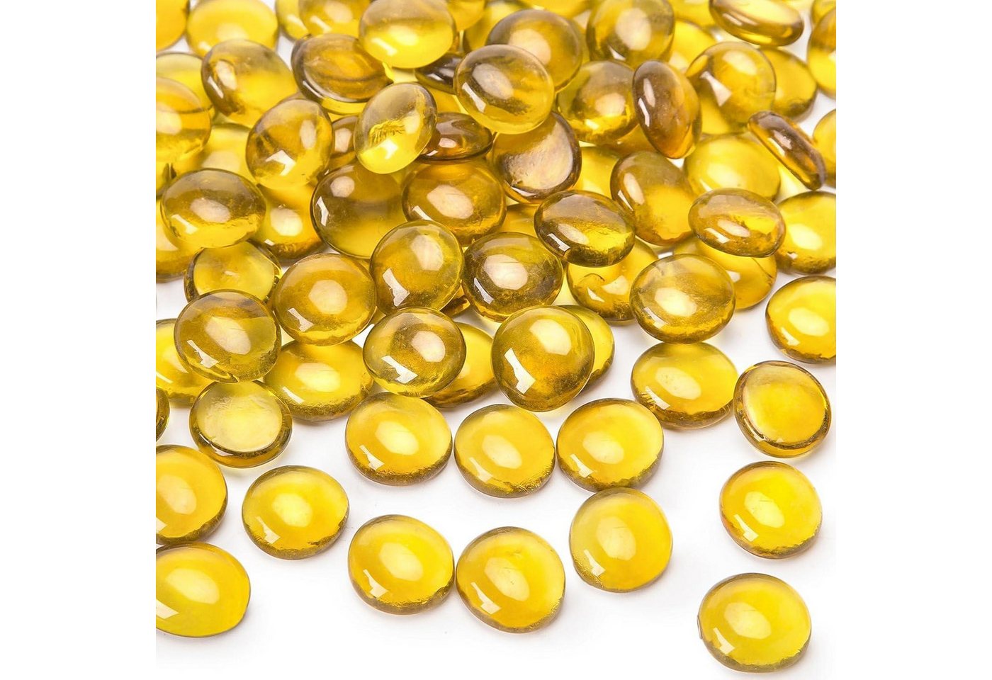 LuxusKollektion Dekokies Glasnuggets Gelb 450g 1,7-1,9cm Deko Steine Mosaik Basteln Bild 3