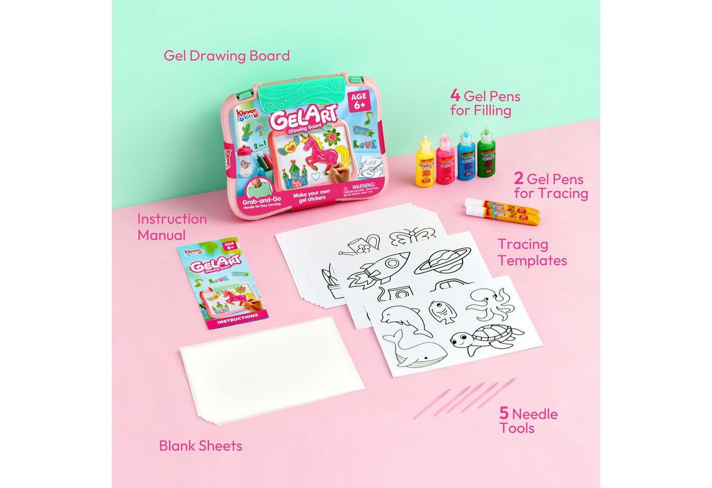 Klever Kits Kreativset Klever Kits Gel Fun DIY Water Pet Craft Set for Kids 6-12 Bild 4