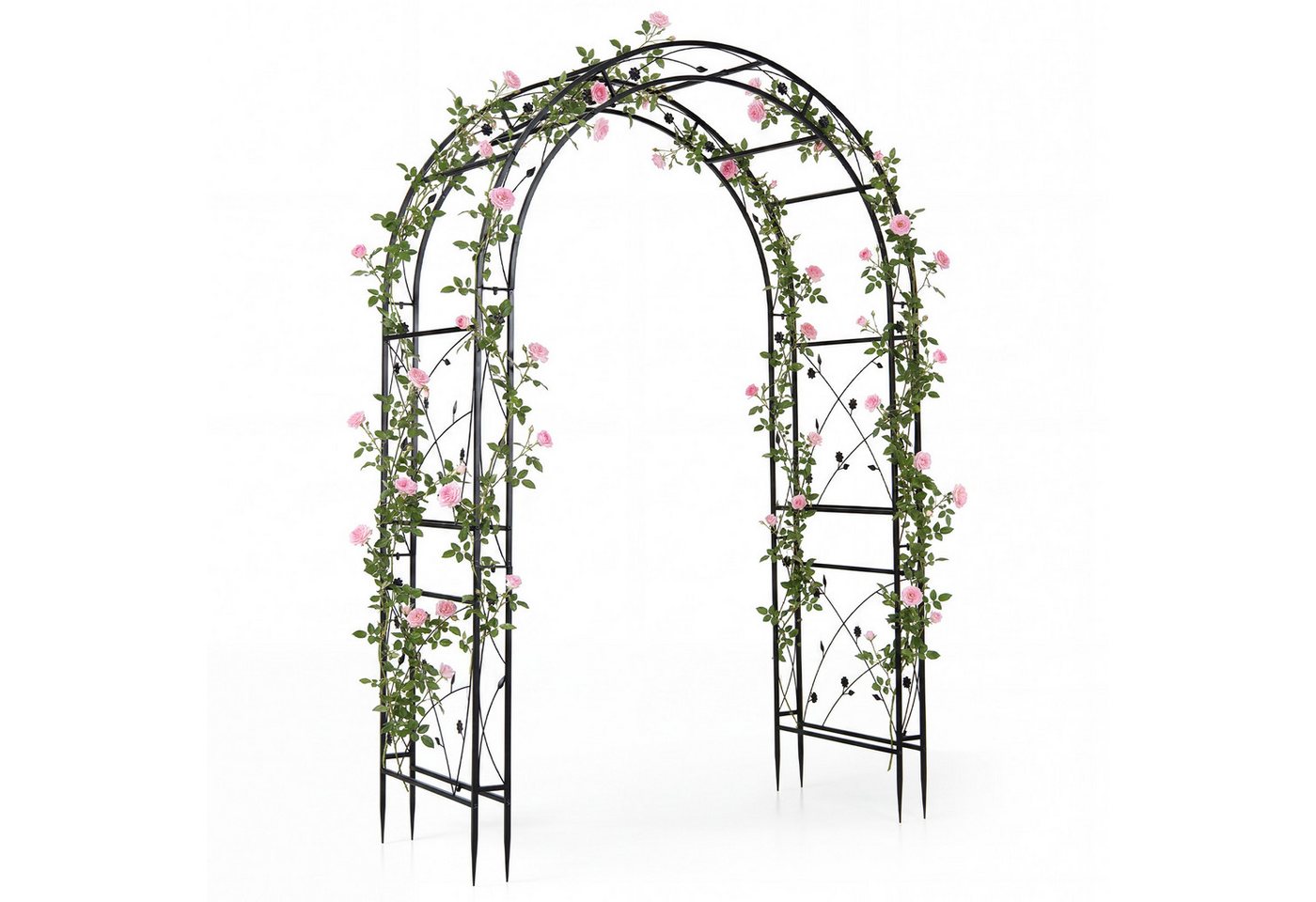 COSTWAY Rosenbogen, Gartenbogen aus Metall stabil, rankbogen cortenstahl Bild 3