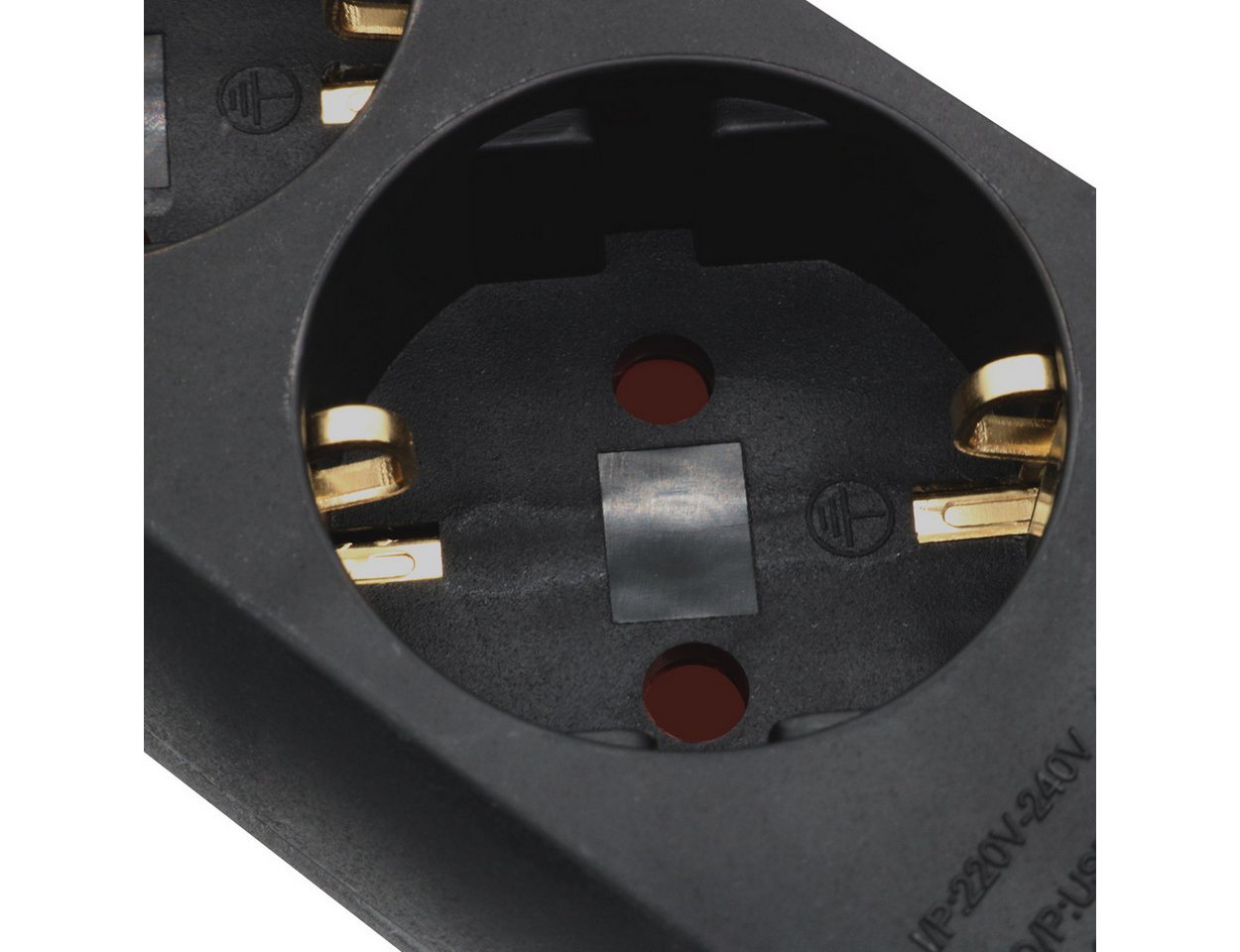 ARLI 1,5m Steckdosenleiste schwarz 5 fach mit USB-A + USB-C Steckdosenleiste 7-fach (Schutzkontaktstecker, EIN / AUS Schalter, Kindersicherung, Kabellänge 5 m), flacher Winkelstecker Bild 4