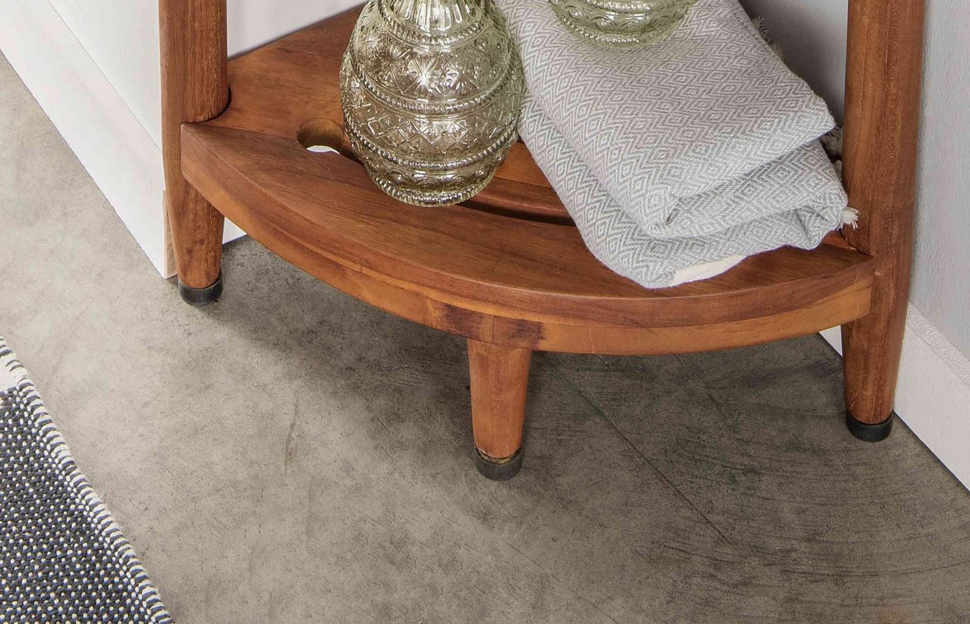 Destiny Eckregal SPA & LIVING, Eckregal halbrund 30x30x103cm, Teak