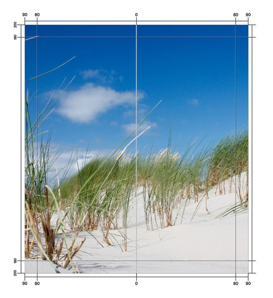 Wallario Duschrückwand Düne am Strand unter blauem Himmel, (2-tlg) Bild 3