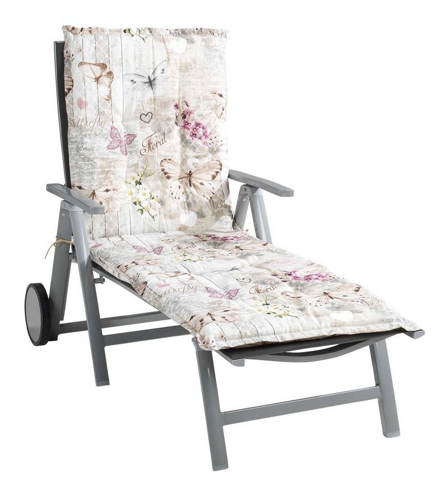 GO-DE Liegenauflage BUTTERFLY, B 60 x L 190 cm, Beige, Gartenliegen, Gartenauflage für Gartenliege
