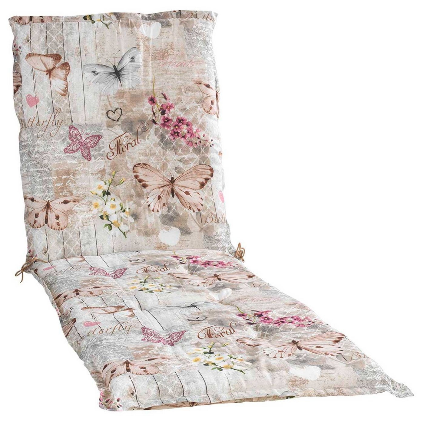 GO-DE Liegenauflage BUTTERFLY, B 60 x L 190 cm, Beige, Gartenliegen, Gartenauflage für Gartenliege Bild 4