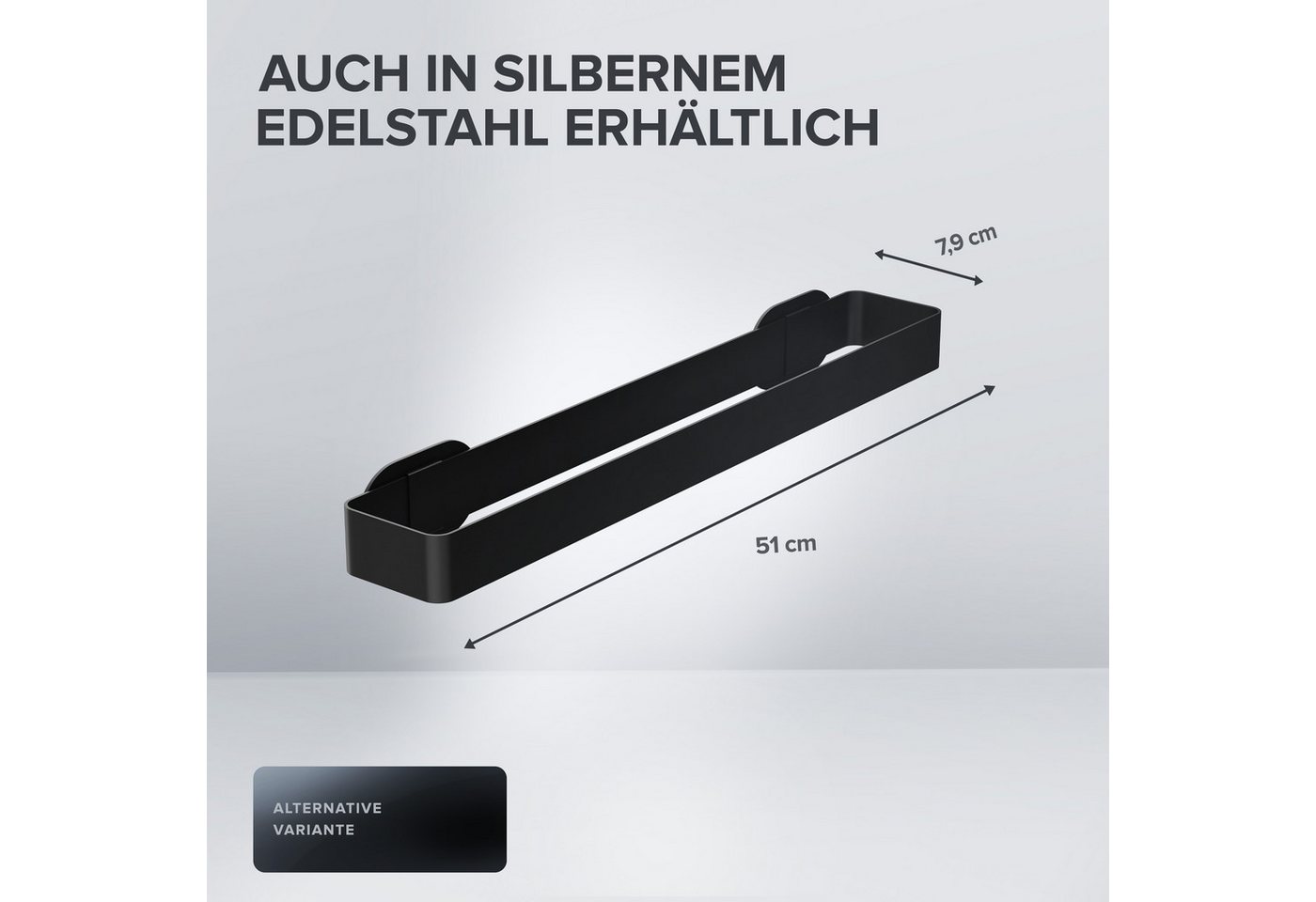 ovimar Handtuchhalter Andoya, aus Edelstahl in Schwarz zur Zum Kleben Bild 4
