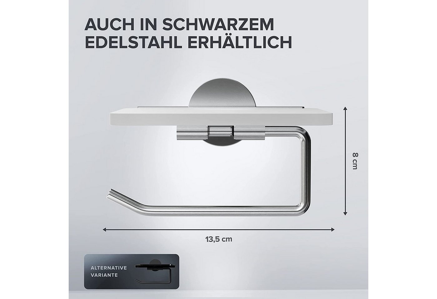 ovimar Toilettenpapierhalter Helnaes (1-St), aus Glas in Silber zur Zum Bohren