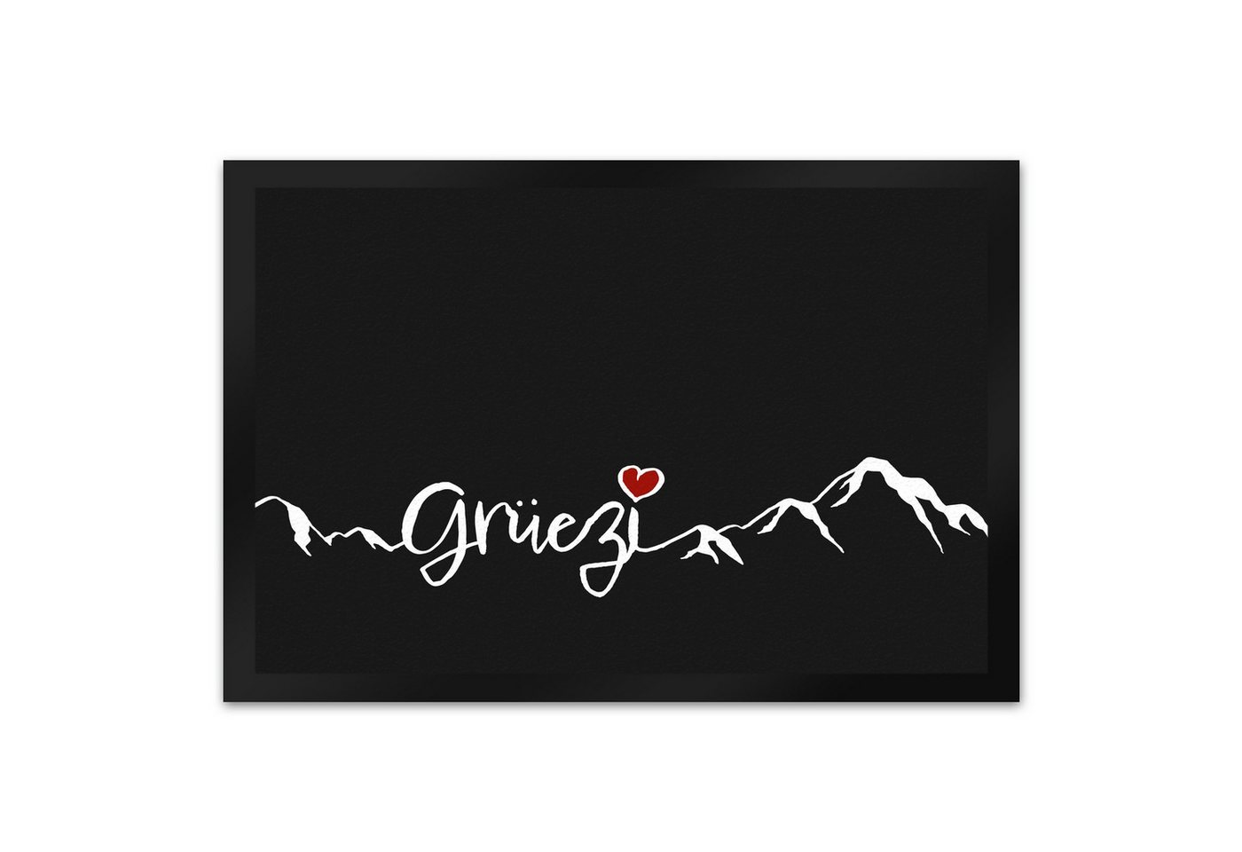 speecheese Fußmatte Fußmatte XL in 40x60 cm mit Grüezi-Schriftzug Herz und Bergen Bild 2