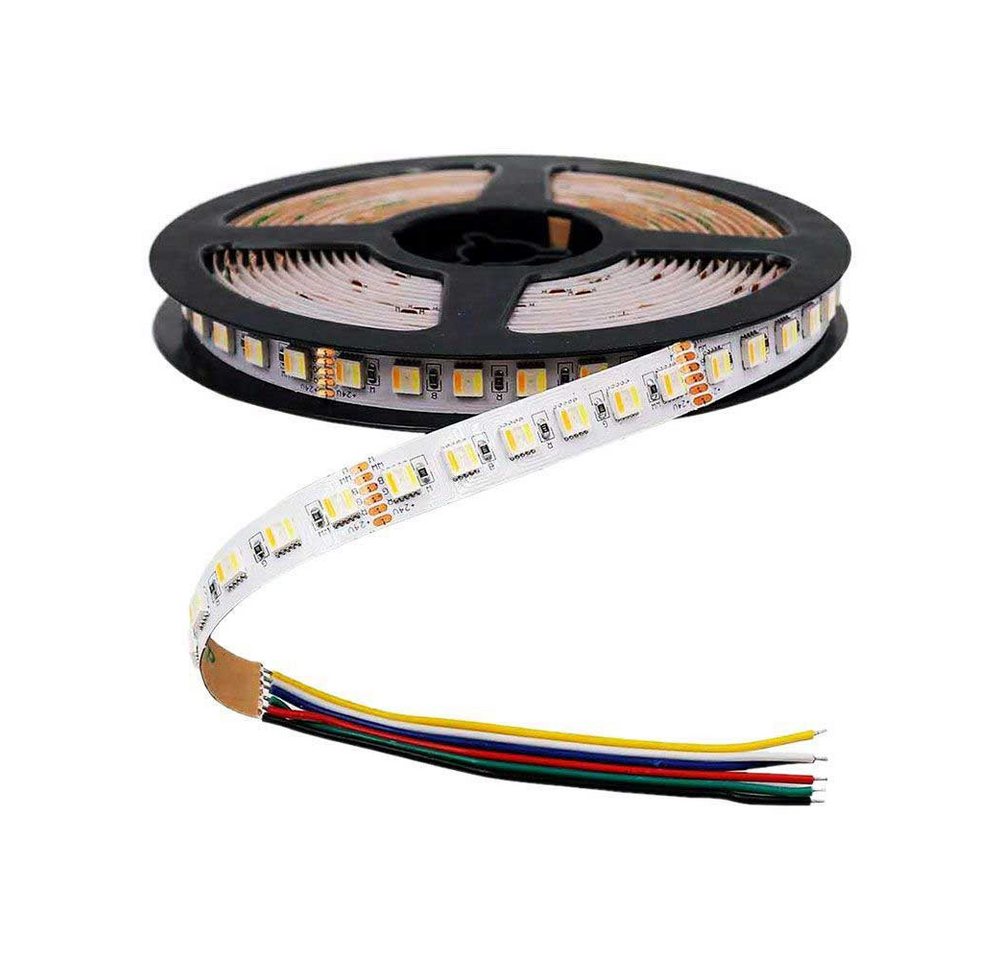 V-TAC LED Stripe 5-10 Meter RGB-CCT LED Streifen 6 Polig 24 Volt 60 LEDs pro Meter, MAX 70w, 7000 Lumen, RGB-CCT 1000K-6500K, 5m x 12mm, IP20 Bild 3