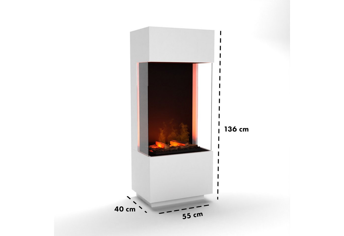 GLOW FIRE Elektrokamin OGF 1 Wasserdampf Kamin, Standkamin, Elektrischer Kamin, Wasserdampfkamin mit 3D Feuer und Knisterfunktion Bild 3