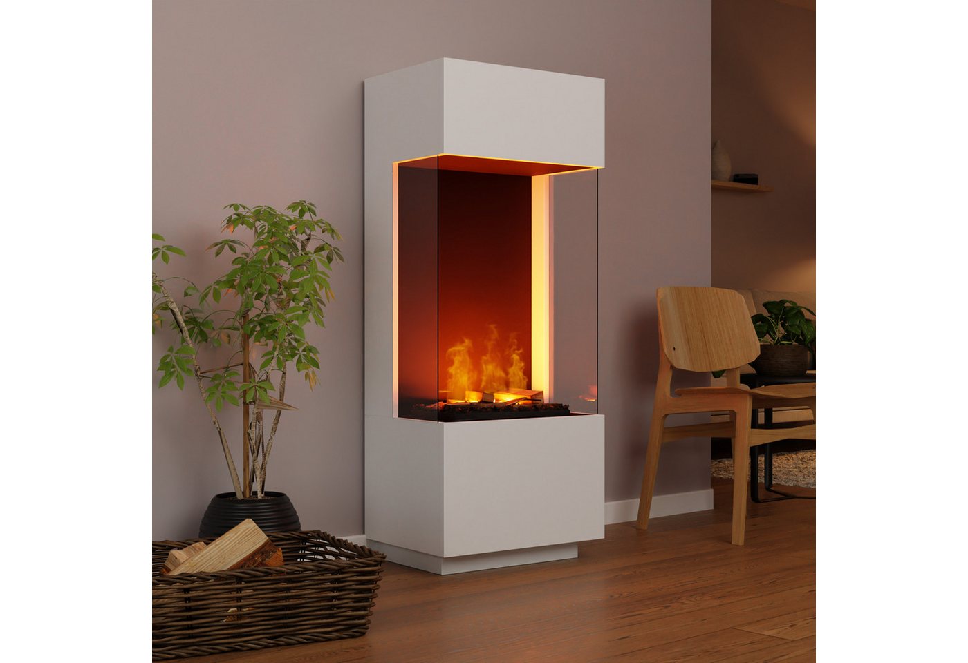 GLOW FIRE Elektrokamin OGF 1 Wasserdampf Kamin, Standkamin, Elektrischer Kamin, Wasserdampfkamin mit 3D Feuer und Knisterfunktion Bild 5