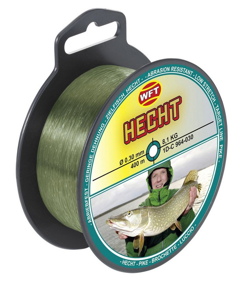 WFT Angelschnur WFT Zielfisch Hecht 400m 0,30mm 8,1kg grün - Angelschnur, (400-St)