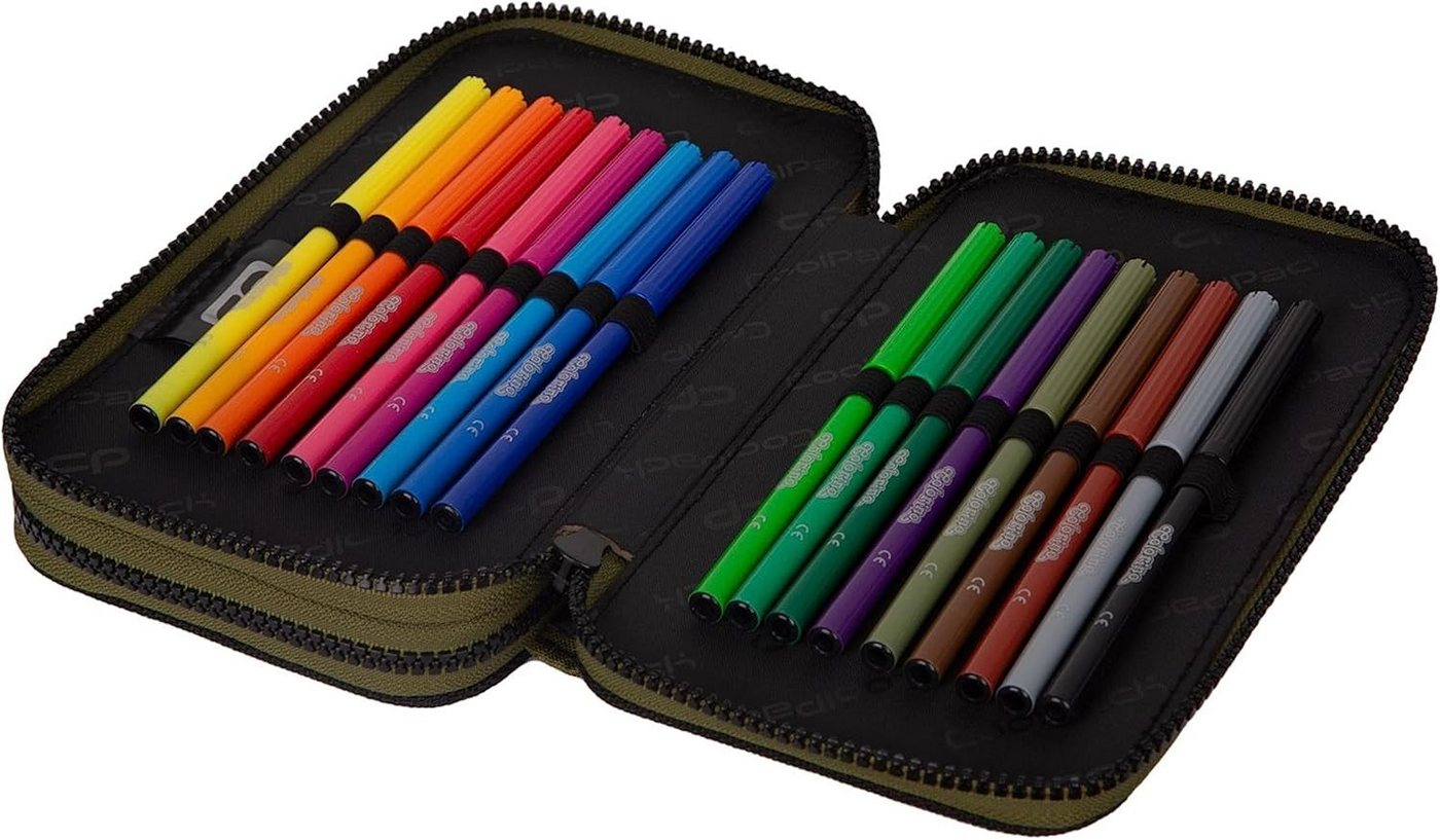 GOLDKIDS Federmäppchen COOLPACK 2-fache Federtasche Federmappe 35-teilig, (Schüleretui Stifte und Pinsel Fanartikel, 1-tlg., inkl. Aufgabenheft Federbox Etui), Stiftetasche Schlamper-Etui Schul-Etui