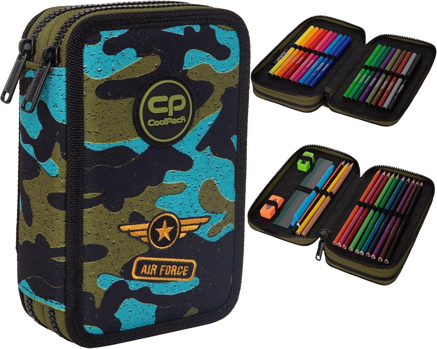 GOLDKIDS Federmäppchen COOLPACK 2-fache Federtasche Federmappe 35-teilig, (Schüleretui Stifte und Pinsel Fanartikel, 1-tlg., inkl. Aufgabenheft Federbox Etui), Stiftetasche Schlamper-Etui Schul-Etui Bild 2