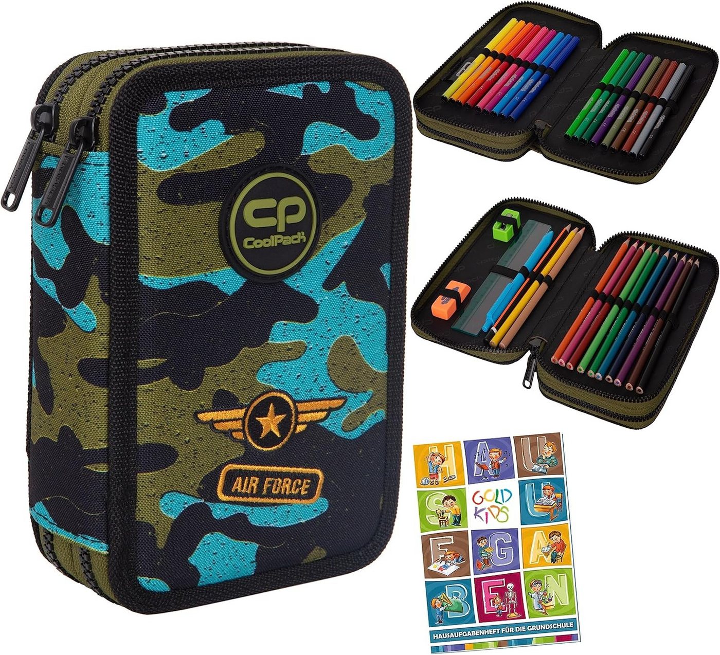 GOLDKIDS Federmäppchen COOLPACK 2-fache Federtasche Federmappe 35-teilig, (Schüleretui Stifte und Pinsel Fanartikel, 1-tlg., inkl. Aufgabenheft Federbox Etui), Stiftetasche Schlamper-Etui Schul-Etui Bild 3