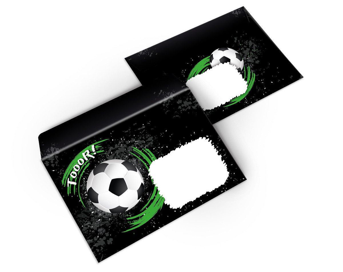 JUNAPACK Einladungskarten Fußball zum Kindergeburtstag Einladungen + Umschläge Karte Fussball, Karten mit Umschlägen zum Geburtstag soccer Kicken Bild 4