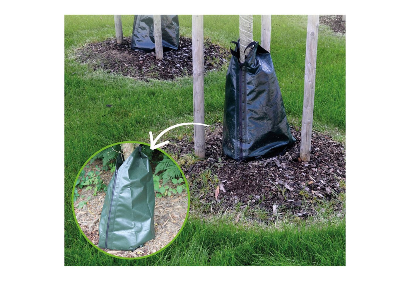 BURI Bewässerungssystem 5x Baum-Bewässerungssack mit Reißverschluss Baumbewässerung Wassersack Bild 3