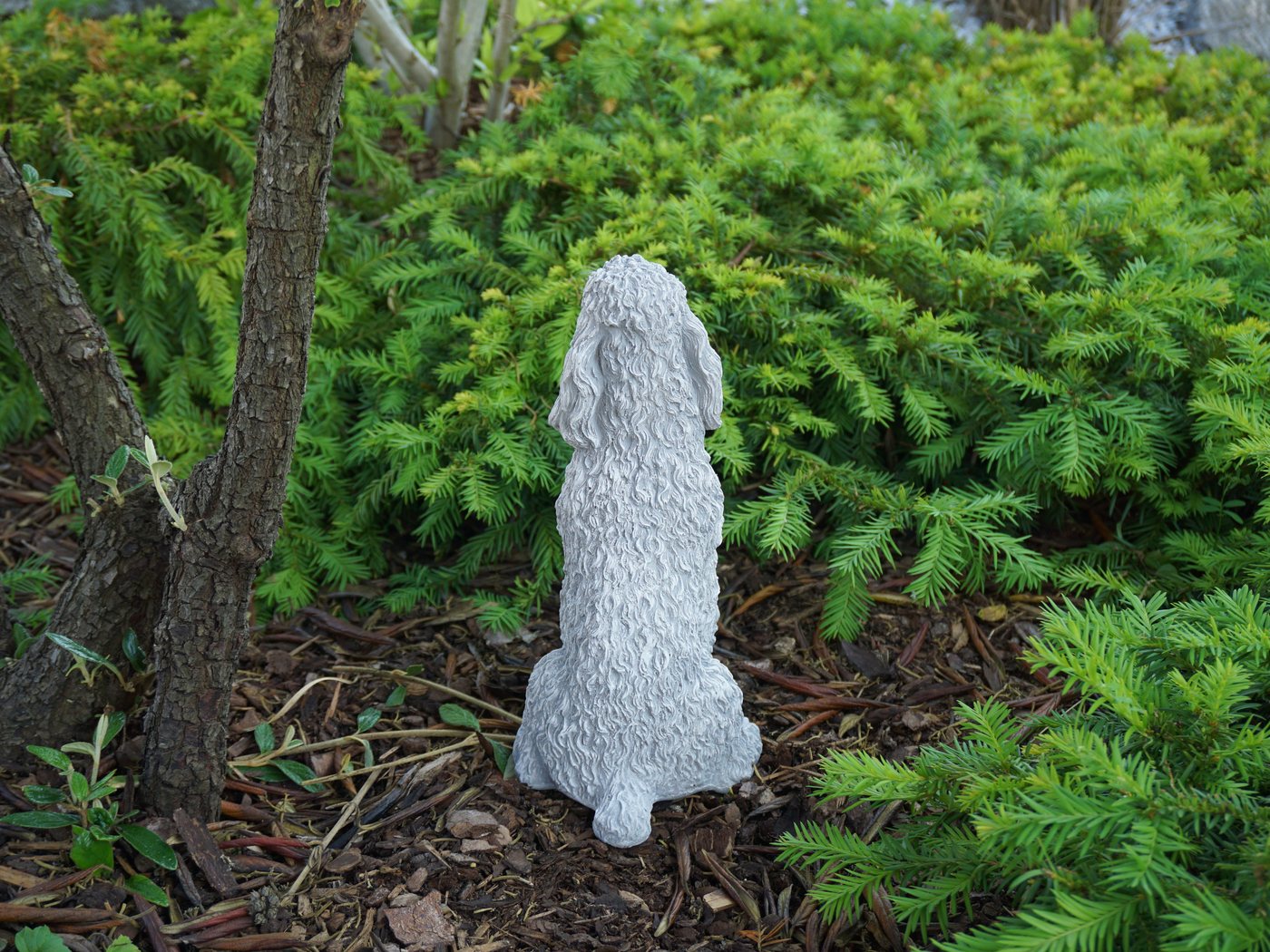 gartendekoparadies.de Gartenfigur Stolzer Pudel mit üppigen Locken, H. 28 cm, 4 kg, Frostsicher Bild 2