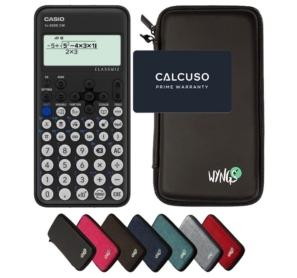 CASIO Taschenrechner fx-82DE CW ClassWiz inkl. WYNGS Schutztasche Schwarz Bild 2