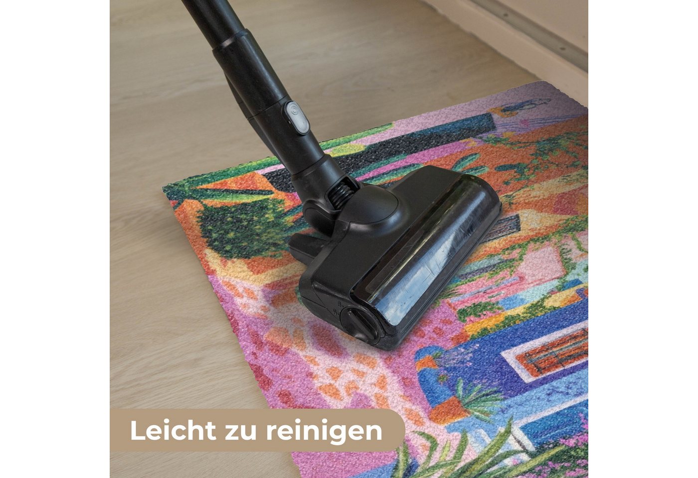 MuchoWow Fußmatte Gelb - Blau - Orange - Haus, Rechteckig, innen Schmutzfangmatte, Tür, Schmutzfänger Flur, Teppich 60x40 cm Bild 4
