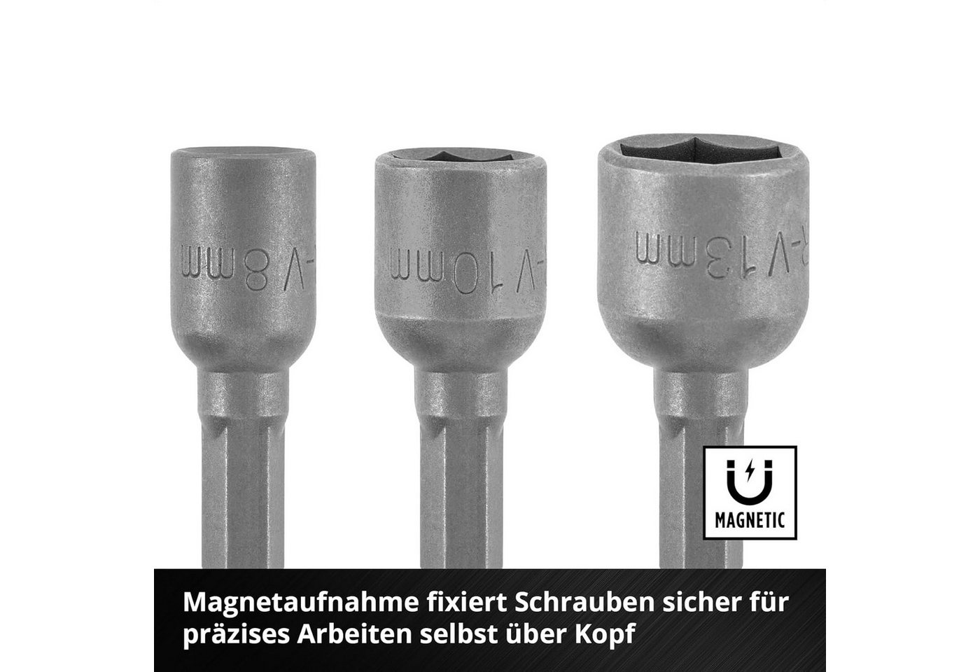 Einhell Werkzeugset, (3-tlg), Sechskant-Steckschlüssel-Set 3-tlg. (Magnetaufnahme, Chrom Vanadium, K Bild 3